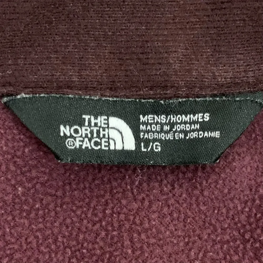 The North Face Men's Canyonlands Full-Zip Fleece Jacket Burgundy Long Sleeve L